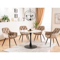 Scaun Tapitat CHERRY VELVET Genarom SN Galben / Bluvel 68